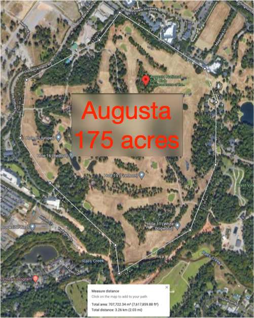 Augusta Golf Course Area in Acres