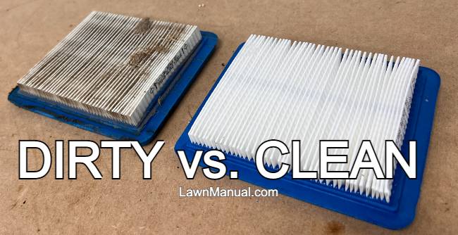 Dirty vs clean lawn mower air filter