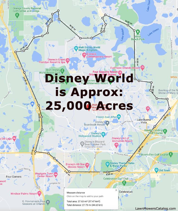 How many acres is Disney World