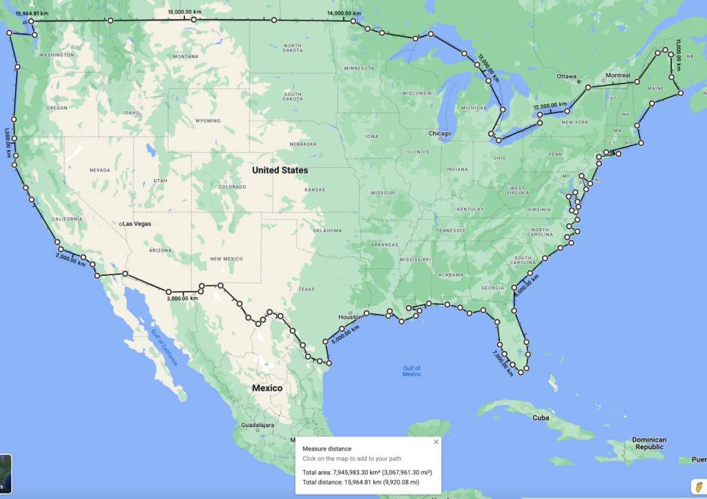 How many acres is the united states