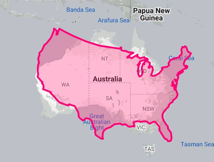 US size compared to Australia