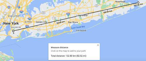 82.5 miles across long island