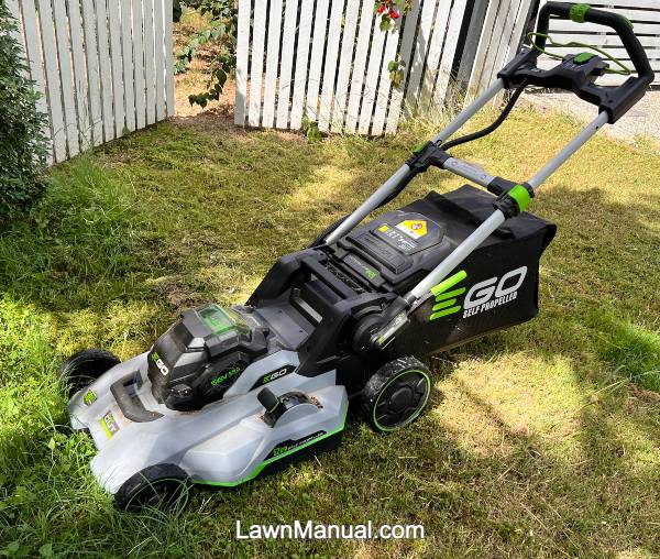 Ego Lawn Mower Mowing Lawn
